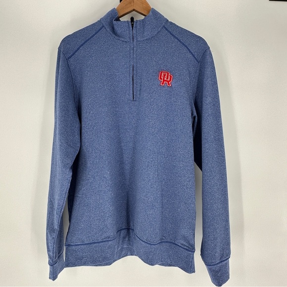 Cutter & Buck Blue Zip Up Sweater‎ with Raglan Sleeves